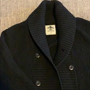 Large black Express button up sweater